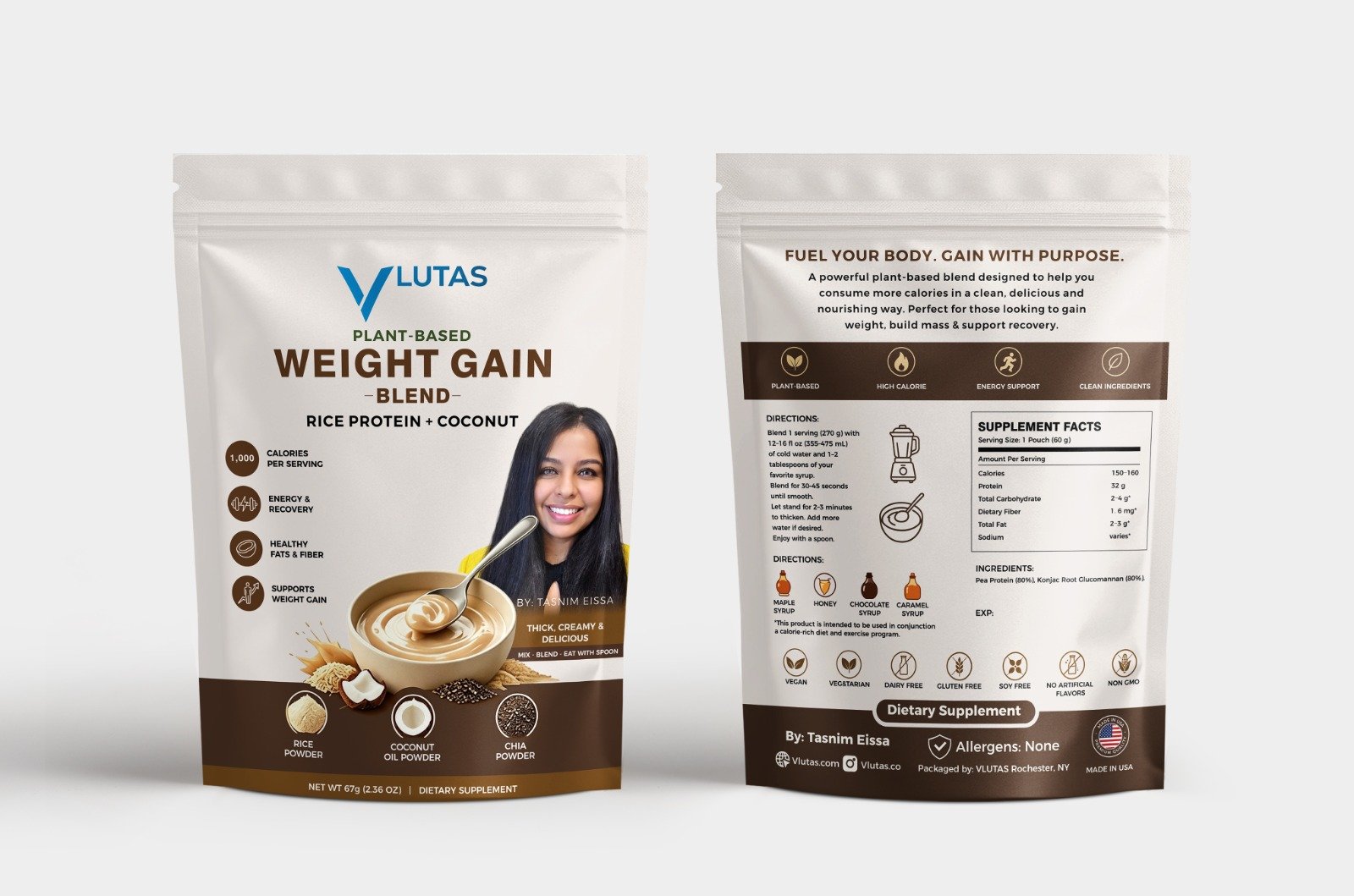 VLUTAS Weight Gain Drink 1000 Calorie Shake pouch