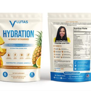 VLUTAS Hydration + Daily Vitamins Electrolyte Drink pouch