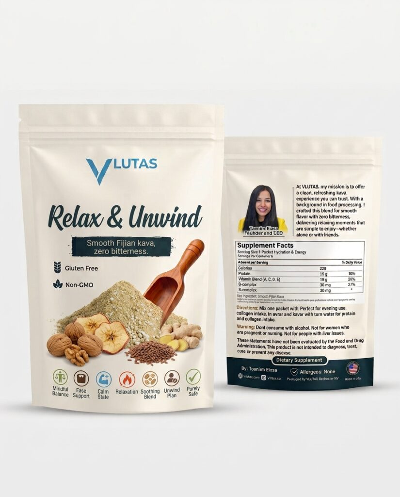 Relax and unwind with VLUTAS Fijian kava drink